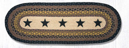Earth Rugs OP-99 Black Stars Oval Patch Runner 13&quot; x 36&quot; - £35.60 GBP