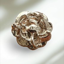 Silvertoned rhinestone rose pendant brooch - £19.75 GBP