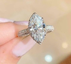 Verlobungsring mit simuliertem Diamant im Marquise-Schliff, 2,45 Karat, 14... - £200.70 GBP