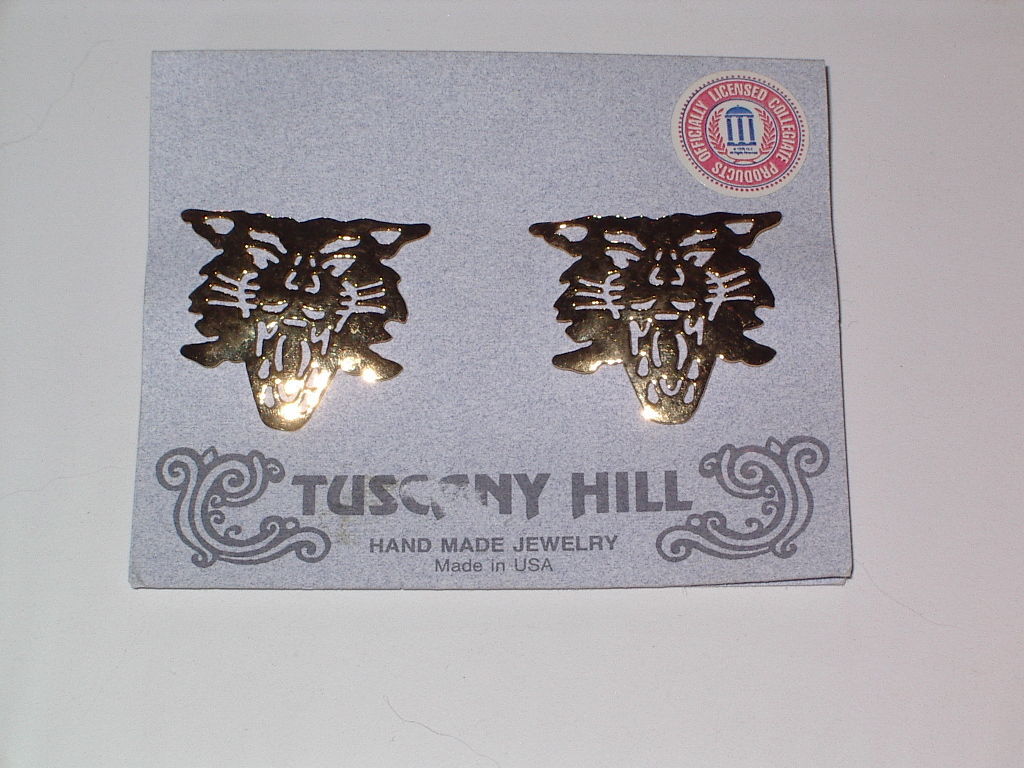 UK Kentucky Wildcats Jewelry Pierced Stud Brass Earrings Dipped in 24K Gold - $69.99