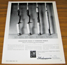 1963 Vintage Ad Shakespeare Wonderod Fishing Rods 4 Models Shown - $15.77