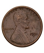 1921-S 1C Lincoln Cent in XF Condition, Brown Color, Full Wheat Lines - $54.45 CAD