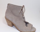 Eileen Fisher Women&#39;s Slew Taupe Suede Lace Up Bootie Peep Sandal Sz 10 - £39.77 GBP