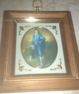  Vintage Blue Boy Wood Pictorial Wall Picture Hanging Picture Made in Ch... - £19.66 GBP