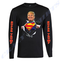Super Donald Trump T Shirt Long Sleeve President Make America Great Small to 2XL - £14.58 GBP