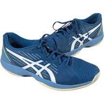 ASICS Mens Solution Swift FF Size 11.5 Shoes Steel Blue Hazard Green - $69.30