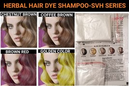 10 Pcs Herbal Hair Dye SHAMPOO-DYE Gray Hair Brown And Gold Permanent Colors - £10.99 GBP+