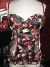 Victoria&#39;s Secret Pinup Girl bustier corset cami top VLV rockabilly L - £43.05 GBP