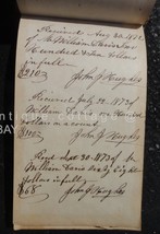 1880 Antique Leather Receipt Book Handwritten Wm H Davis Radnor Pa Cow Rent Etc - £70.43 GBP