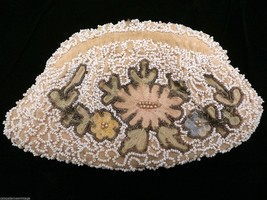 Vintage Beaded Purse 1930s Belgium Crewel Work Pretty - $32.85
