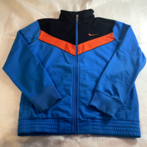 Nike Zip Up Jacket Collared Youth Large Blue Black Orange Long Sleeve - £11.84 GBP