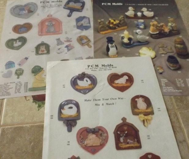 3 PCM Molds Ceramic Technique Sheets  - $2.00