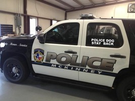 Police Dog Stay Back Exterior window Decal - Various Sizes and Colors Free Ship. - £15.77 GBP