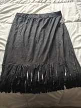 French Laundry 2X Fringe Black Skirt-Brand New-SHIPS N 24 HOURS - £19.36 GBP