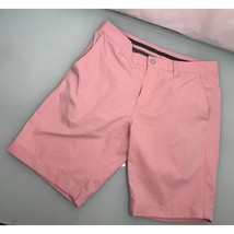 Bonobos Men Golf Shorts Pink Chino Performance Flat Front Size 32 10&quot; Inseam - £19.39 GBP