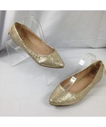 Mix No. 6 Women&#39;s Size  Sparkly Gold Ballet Flats Shoes Pointed Toe Used - $13.66 CAD