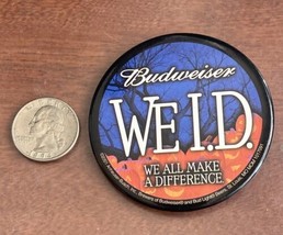 Vintage Budweiser We I.D. Id Halloween Lapel Button Pin Back - £5.91 GBP