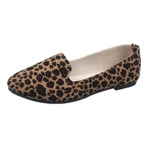Slip on Women&#39;s Shoes Spring Retro Flat Shoes Sweet Fashion Shallow Leopard Prin - £17.40 GBP
