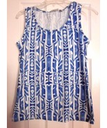 CHICO&#39;S Designer Women&#39;s BLUE WHITE Printed Tank Top Shirt Tee Size 1 (s... - £22.31 GBP