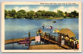 Water Bike Dock Como Park St Paul Minnesota MN UNP Linen Postcard K6 - £3.90 GBP