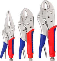 3-Piece Locking Pliers Set, 10&quot; Curved Jaw, 7&quot; Curved Jaw, 6-1/2&quot; Straig... - £22.89 GBP