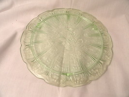 Green Cake Plate Depression Glass Cherry Blossom - £39.32 GBP
