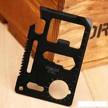 New Mini Stainless Steel Multi-function Survival Wallet Tool (Black) - $0.98