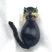 Handmade Artisan Antique Black Cat Brooch Folk Art American Early - £77.50 GBP