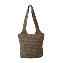 Crochet Shoulder Bag Handbag Taupe Lined - £23.91 GBP