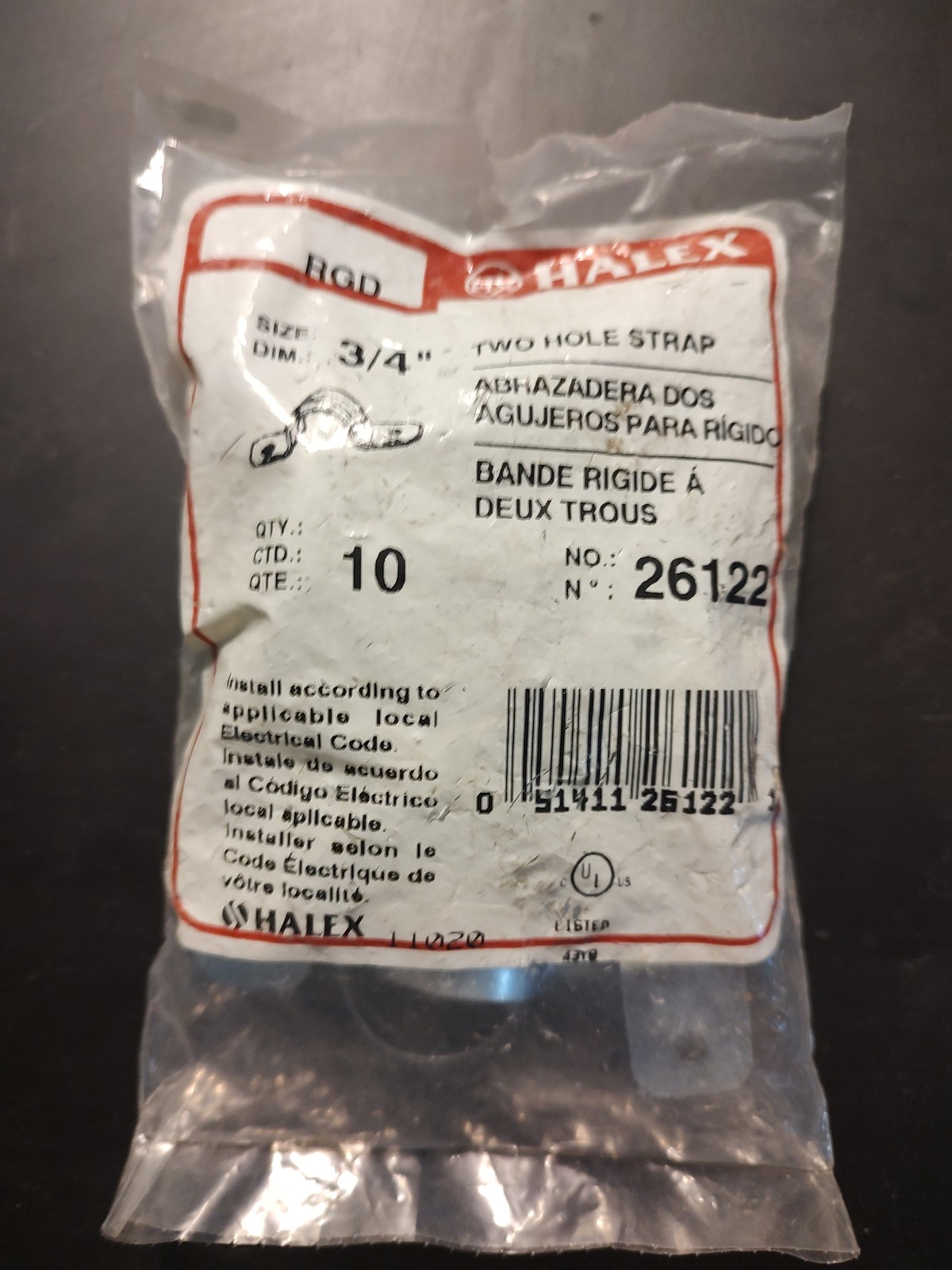 Halex 26122, 3/4in, Two Hole Strap 10-Pack  *NEW* - $1.99
