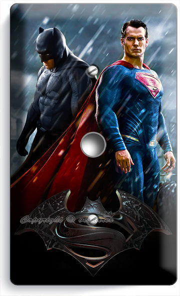 BATMAN V SUPERMAN SUPERHERO LIGHT DIMMER VIDEO CABLE WALL PLATE COVER BOYS ROOM