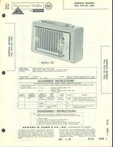 1960 Photofact 4-page Folder ADMIRAL transistor radio model 742 743 - £7.81 GBP