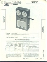 1959 Photofact 4-page Folder CONTINENTAL transistor radio model 160 - £7.81 GBP