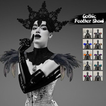 Fake Feather Shrug Epaulettes Shawl Collar Shoulder Wrap Halloween Cospl... - $8.65+