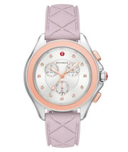 MICHELE Women's Cape Chronograph Lilac Silicone Watch, 38mm, Lilac/Rose Gold NWT - $303.88