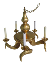 Chapman Hollywood Regency Five Light Massive 1950s Ram Horn Bronze Chandelier   - £3,956.81 GBP