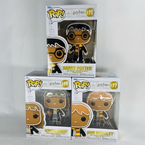 New! Set of 3 Funko Pop! Gingerbread Harry Potter Vinyl Figures Ron Herm... - $34.99