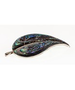 Mexico Sterling Silver Abalone Inlay Brooch Gorgeous - $177.72 CAD