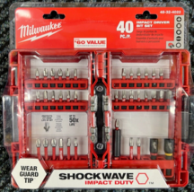 Milwaukee 40 Piece Screw Driver Drill Bit Set Impact Duty SHOCKWAVE Allo... - $27.78