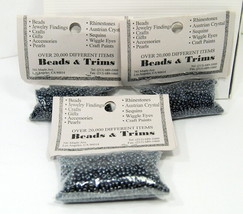 Lot of Three Seed Bead Packs Dark Purple Beads and Trims 3mm 2oz - £7.95 GBP