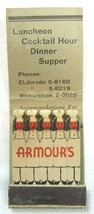 Vintage Full Feature Matchbook Armours Steak House Grand Central Palace New York - £23.48 GBP