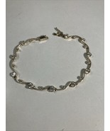 Vintage DQCZ Cubic Zirconia Sterling Silver 7 Inch Tennis Bracelet - $719.71 MXN