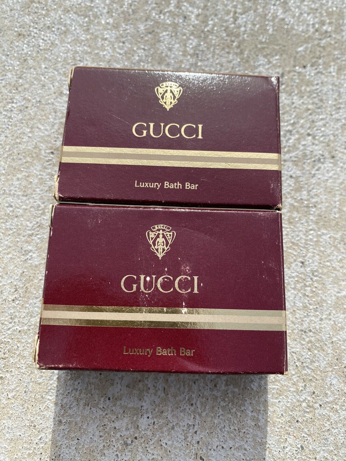 Primary image for Vtg 70s Gucci Classic Facial Bar Soap ICONIC RED GREEN RIBBON SMALL Boca Raton 2