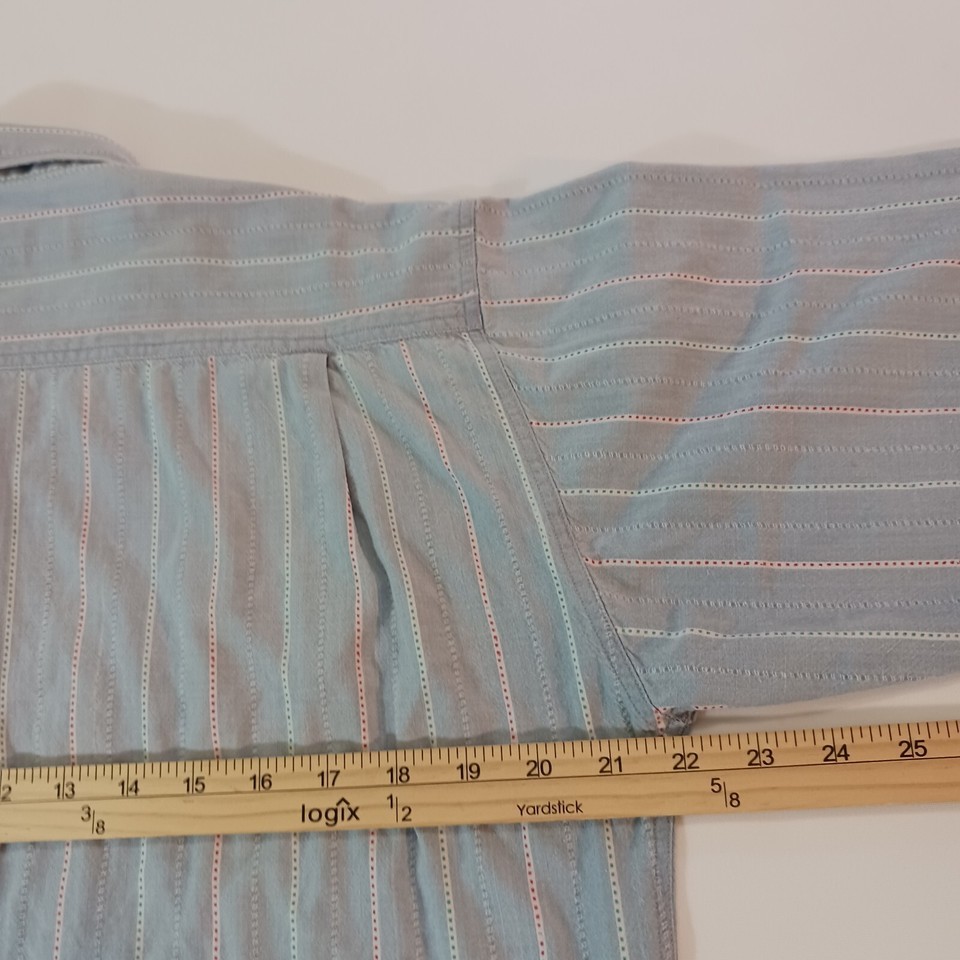 Vintage TOBRUK RN#64513 Men's Gray Cotton Stripes Button Up Shirt Long Sleeve M Item image 6