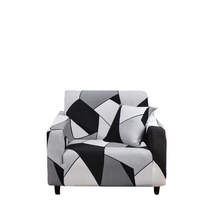 Anyhouz 1 Seater Sofa Cover Black White Geometric Style and Protection For Livin - £31.08 GBP