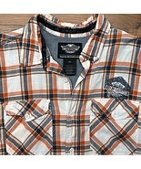 Harley-Davidson Men&#39;s 2XL Est 1903 Textured Plaid Woven Shirt, White 961... - $47.52 CAD