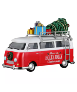  Lemax Have a Holly Jolly CHRISTMAS Red VAN-Holiday Village Accessory 34122 - £15.78 GBP