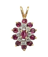10k Yellow Gold Pink Ruby and Diamond Pendant 2.5g - $664.84 CAD