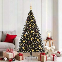 Christmas Tree with Decorative String Lights Black 70.9 - $142.49