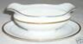 NORITAKE GOLDCROFT GRAVY BOAT ATTACHED UNDERPLATE WHITE - £24.08 GBP